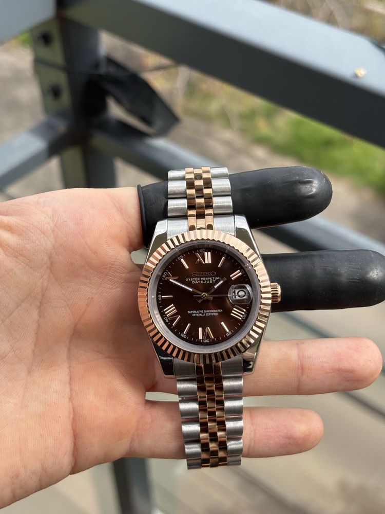 Seiko Mod Date-Just Chocholate Mid Rose Gold 36/39mm