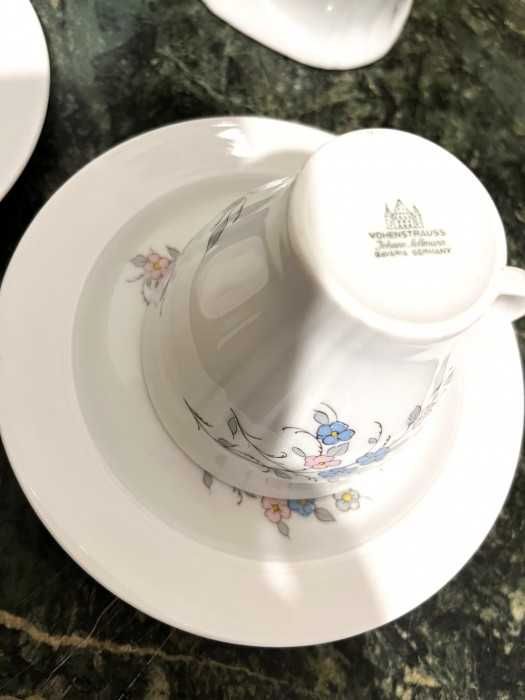 Elegant serviciu cafea-Seltmann Bavaria-Flori de primavara-Germania