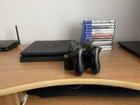 Vând PlayStation 4 slim 500gb, 2 manete,stand de încărcare manete