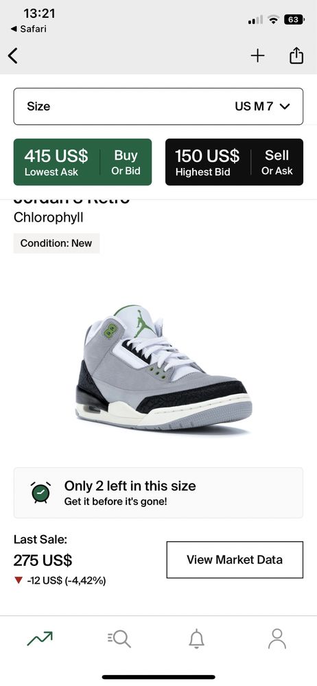 Jordan 3 retro chlorophyll