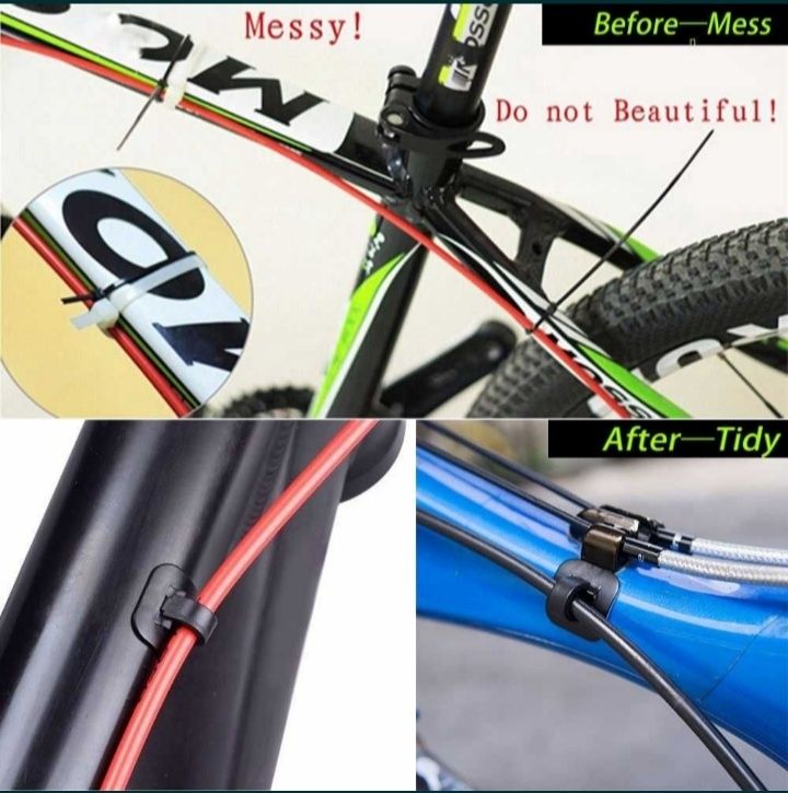 Set 6 cleme palstic suport ghidaj cabluri frână schimbator bicicleta C