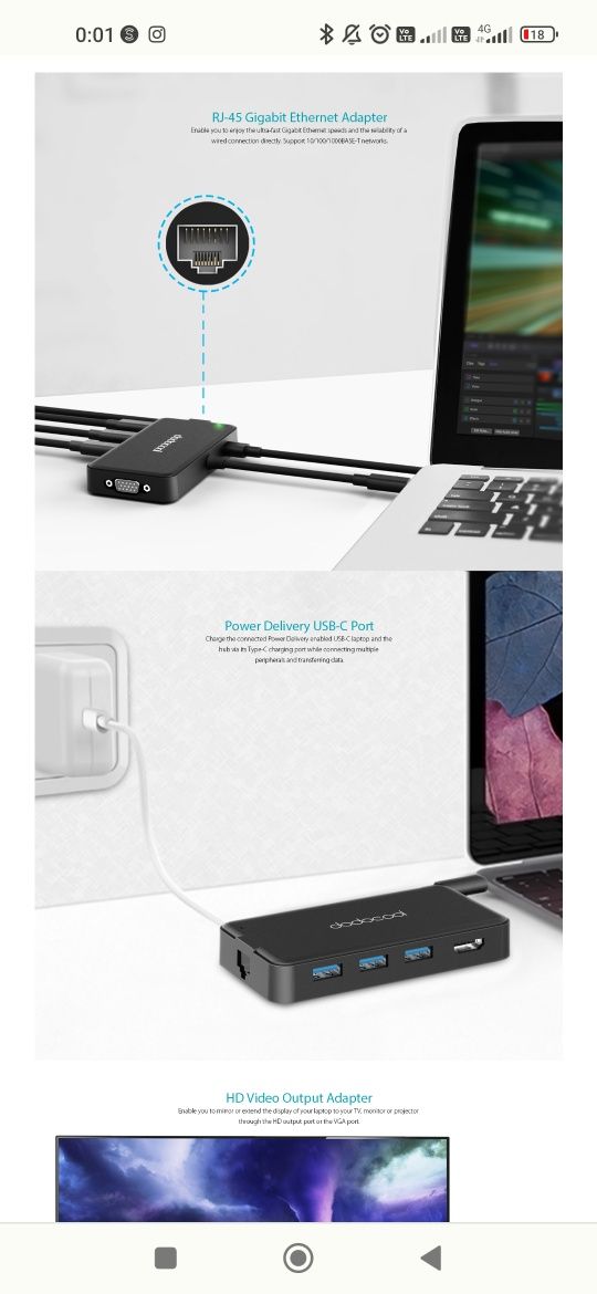 Hub USB-C multifuncțional 7-în-1