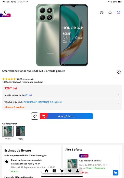 De vanzare telefoane Motorola e13 si Honor x6b noi sigilate