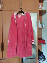 Женский халат розового цвета размер 48