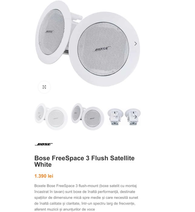 Difuzoare audio tavan Bose FreeSpace 3 Flush-White-restaurante,săli!