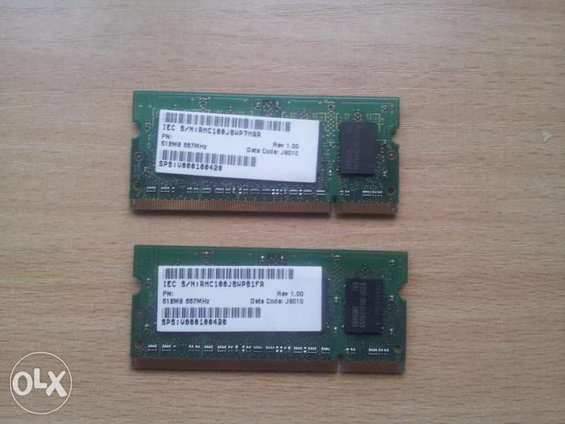 Продавам RAM памет за лаптоп SODIMM 2x512MB DDR2