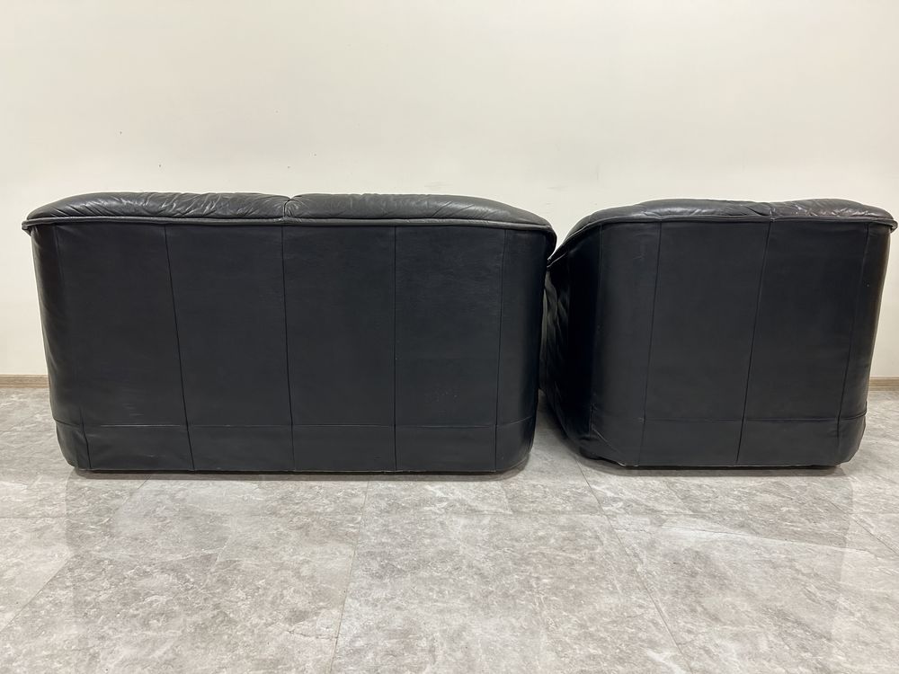 Кожен диван 2-ка с фотьойл естестена кожа Д466