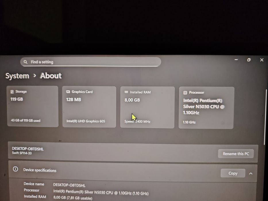 Laptop Acer in stare perfecta de funcționare
