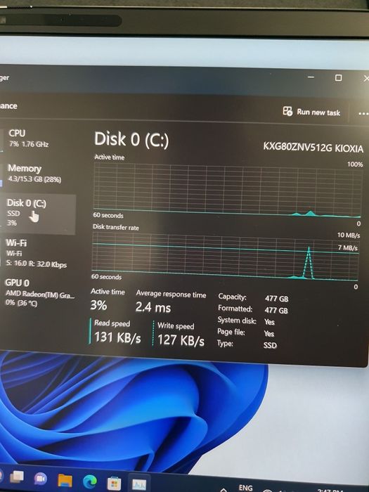 Hp EliteBook 845 g10,Ecran 14",Cpu Ryzen 5 7540u,Ram 16gb DDR5,SSD 512