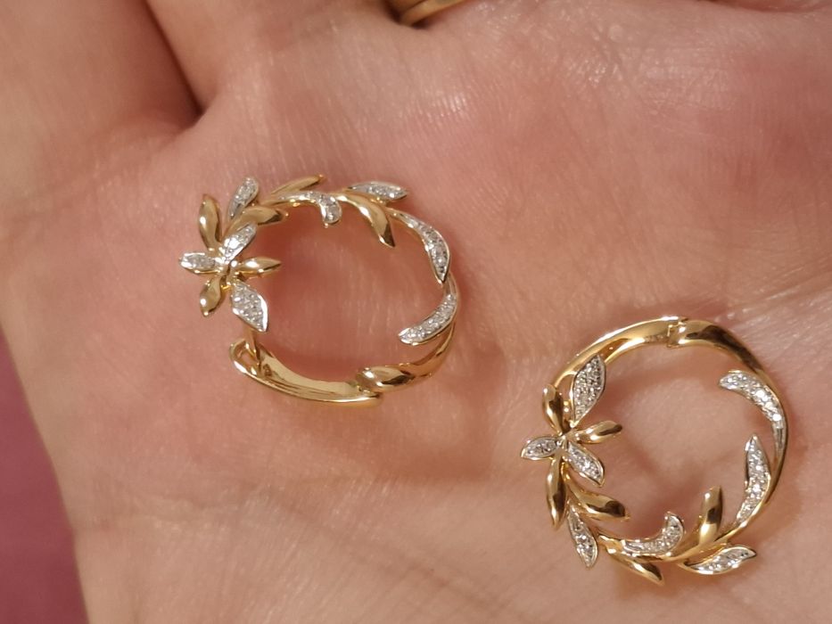 Cercei aur 14k diamante