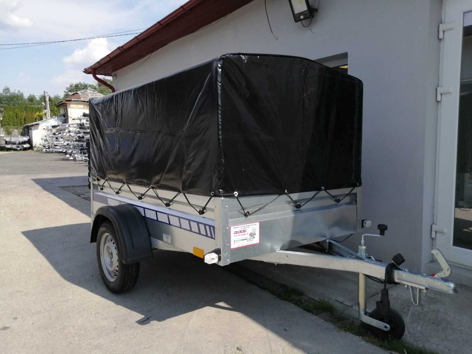 Remorca cu obloane duble, capac din fibra, o axa, 750 kg, cat.B!!!
