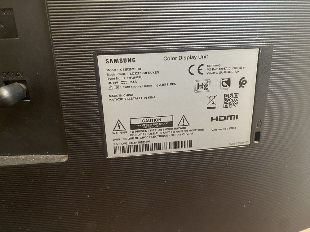 Monitor Samsung 32” defect