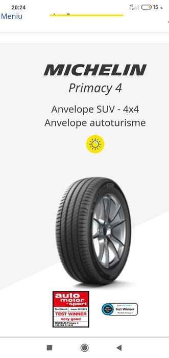 Anvelope noi Michelin Primacy 4