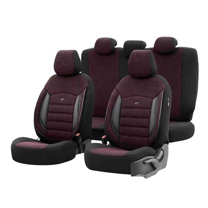 Пълен Комплект Тапицерия За Седалки Sport Plus PLS103, Червено -Бордо