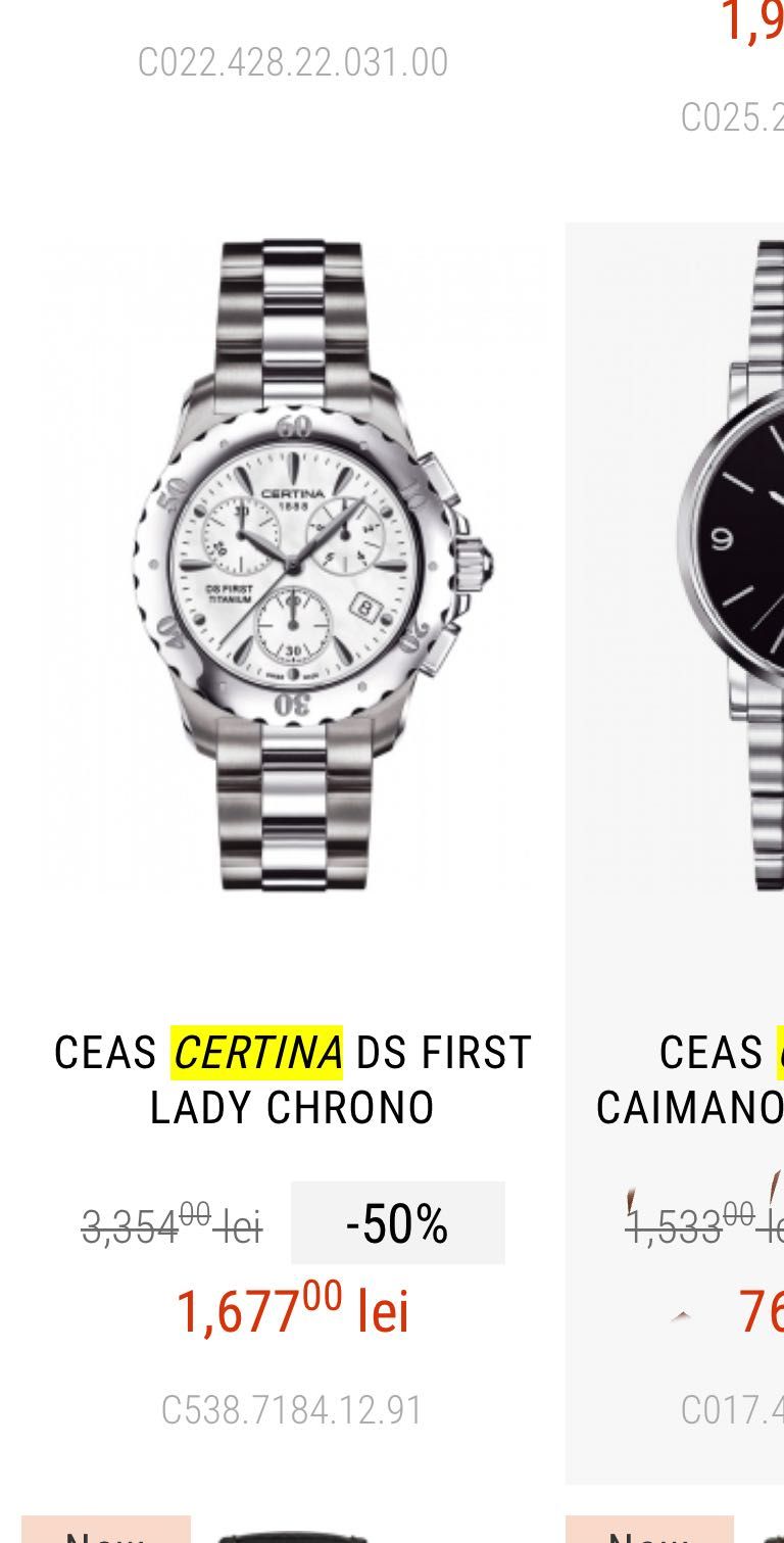 Ceas damă Certina DS Lady Chrono