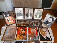 Портрети на Раковски, Левски, Цар Симеон, Ботев, Сталин, Цар Борис III
