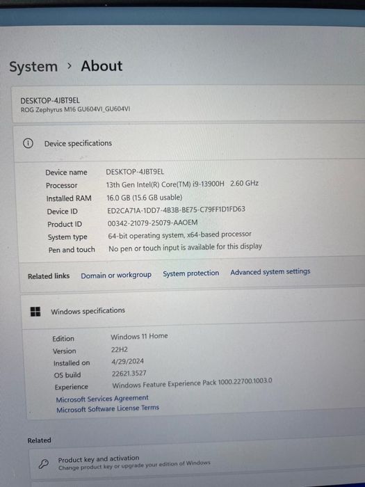 Asus ROG Zephyrus M16 GU604, RTX 4070, 32 ГБ, 2023