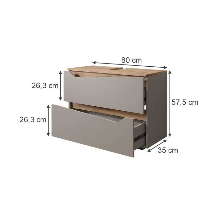 Dulap pentru lavoar 80 cm cu blat inclus