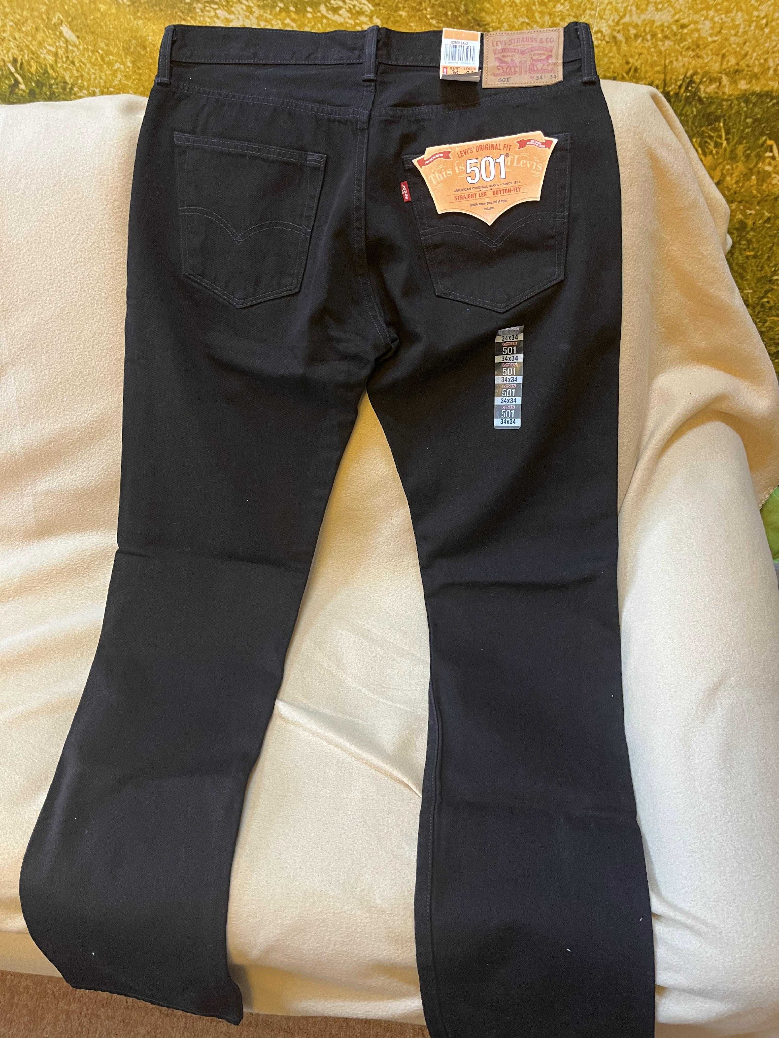 НОВИ Оригинални Дънки  Levi's  '501 "STRAIGHT LEG BUTTON-FIT"-34/34