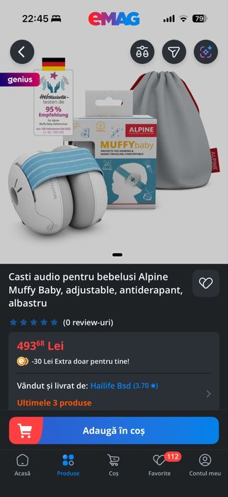 Casti antifonice bebelusi alpine muffy baby