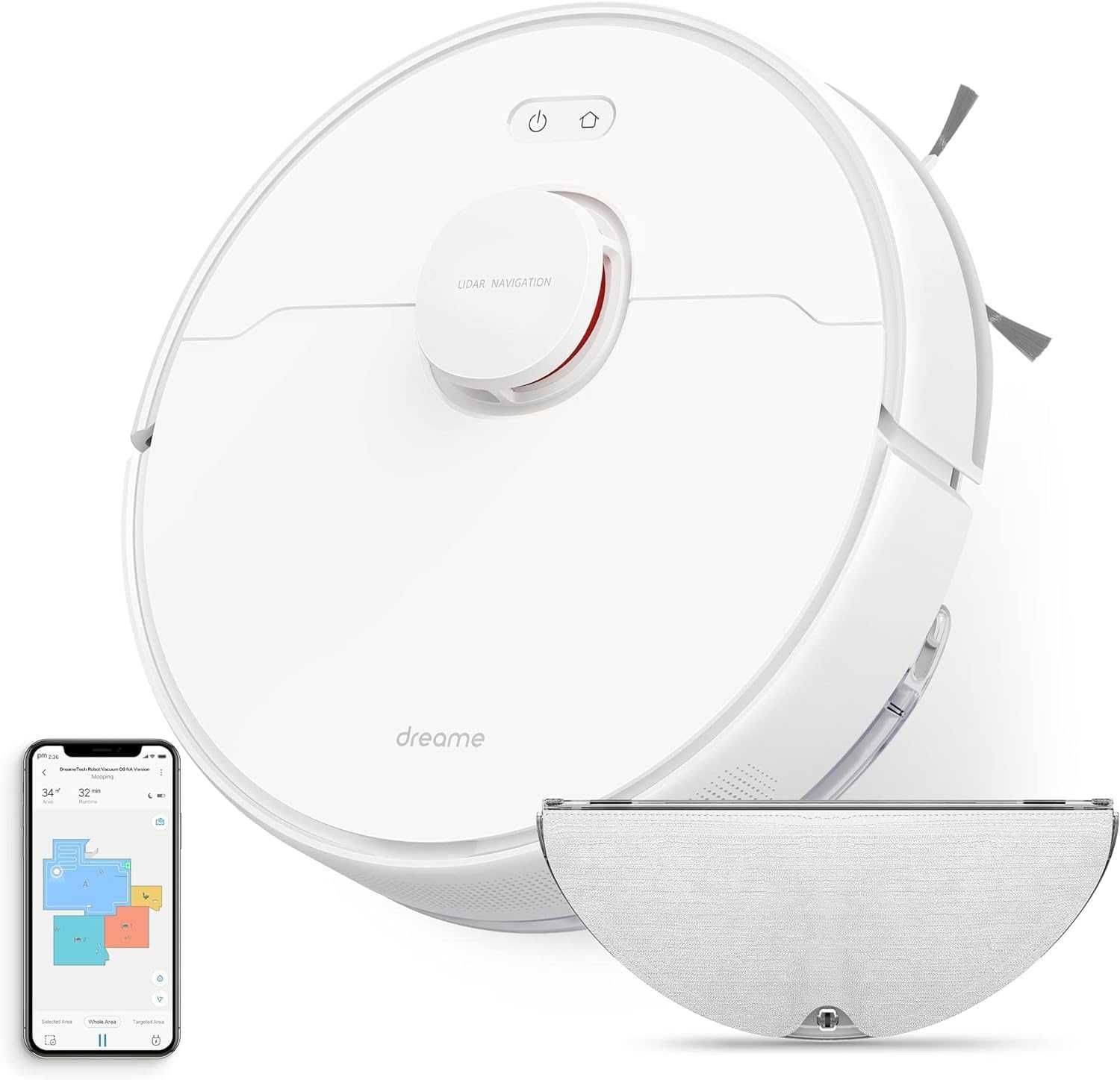 Прахосмукачка Робот DREAME D9 MAX, 40W, Mi Home, Alexa, 150 мин, Lidar
