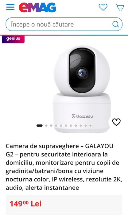 Cameră WiFi  2048 × 1080. - Nouă.
