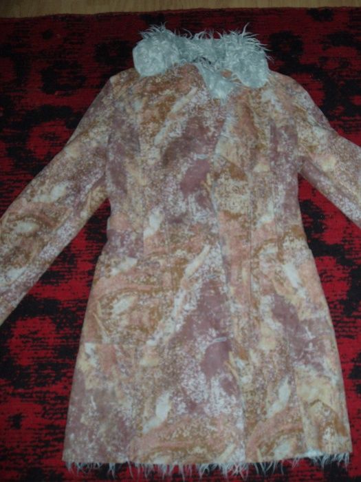 pardesiu dama blana artificiala/piele intoarsa S redus black friday