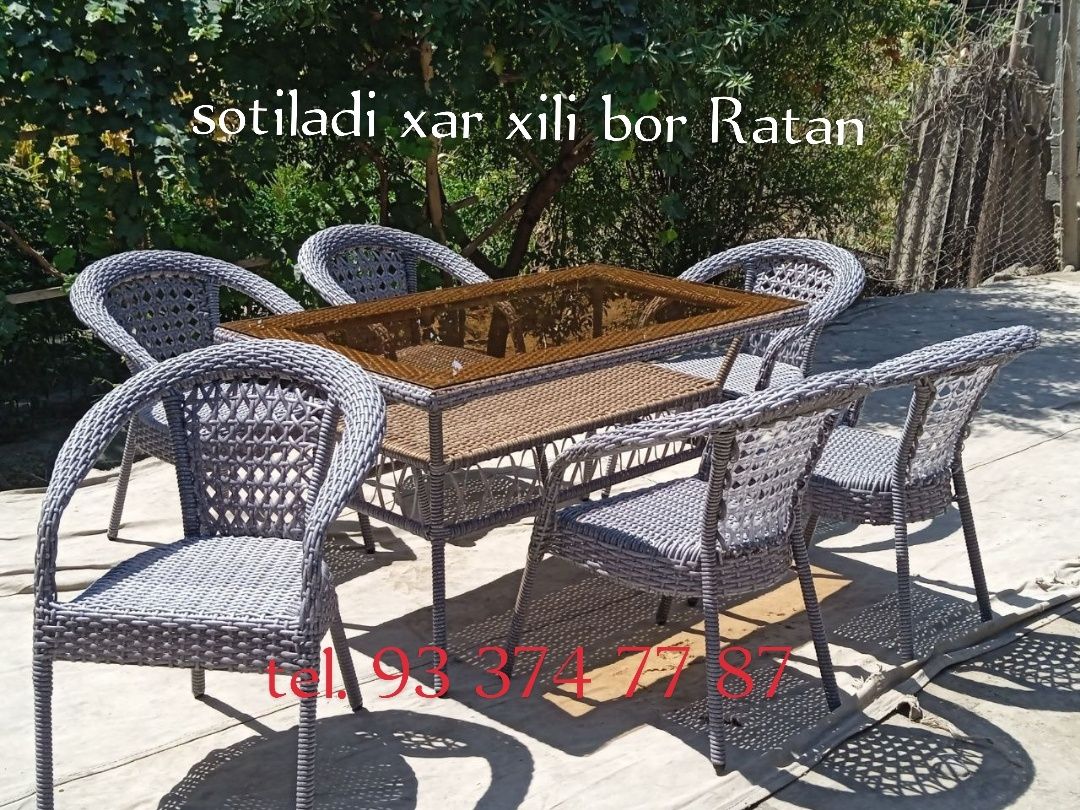 Ratan stol stul qoʻl mexnati quyoshga chidamli