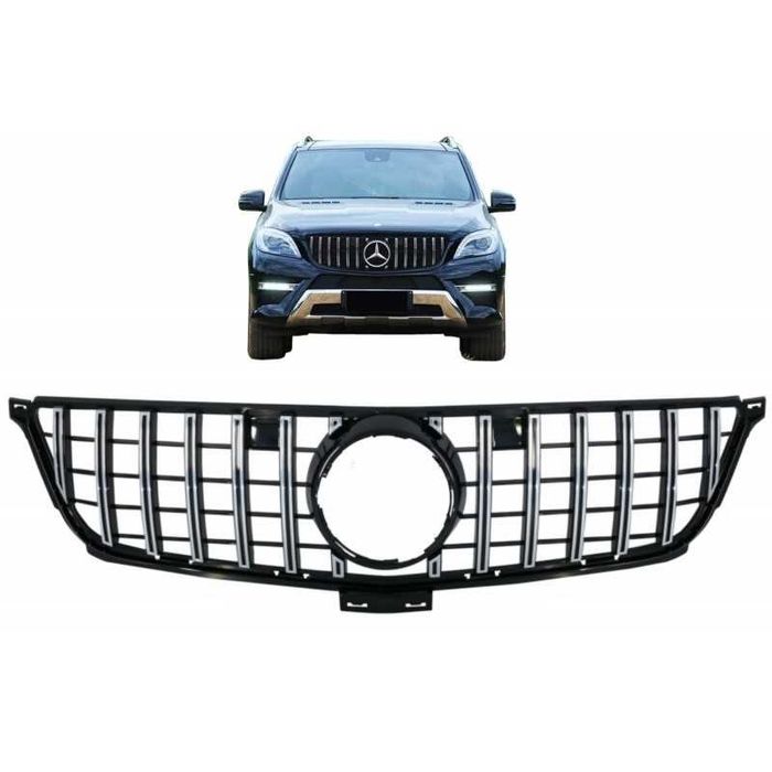 Решетка GT-R дизайн за MERCEDES ML W166 черен гланц с хром ребра