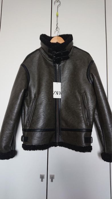 Зимно яке кожено с пух Zara /Зара S -M с етикет