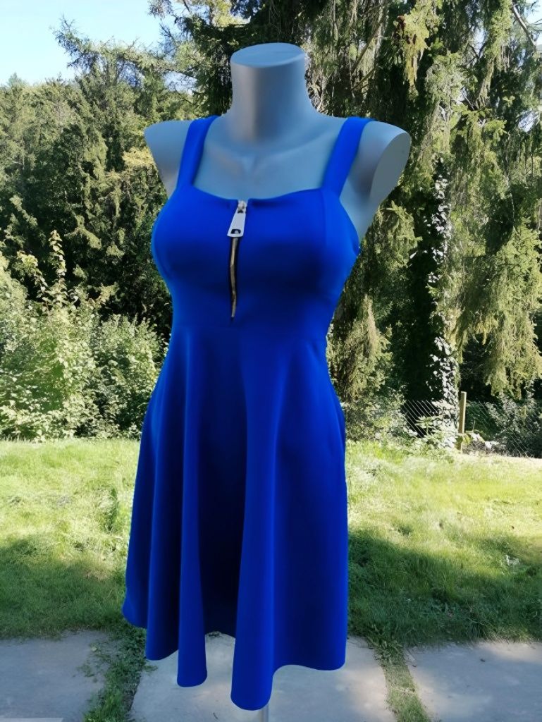 Синее платье-сарафан