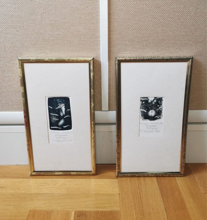 Антикварна картина на жена от Сачико Имай Япония голяма в рамка