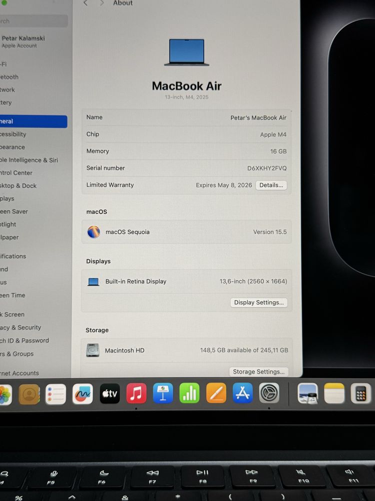 Macbook air 13,6 m4 chip