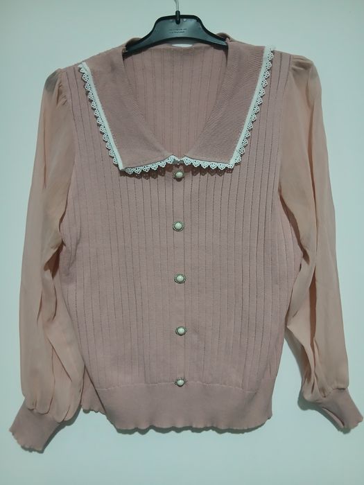 Bluza fete marca Sinsay marime 38/M cu maneci transparente perfecta