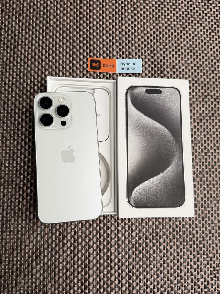 КАТО НОВ! /*ЛИЗИНГ*/ IPhone 15 Pro / White Titanium 128Gb Айфон
