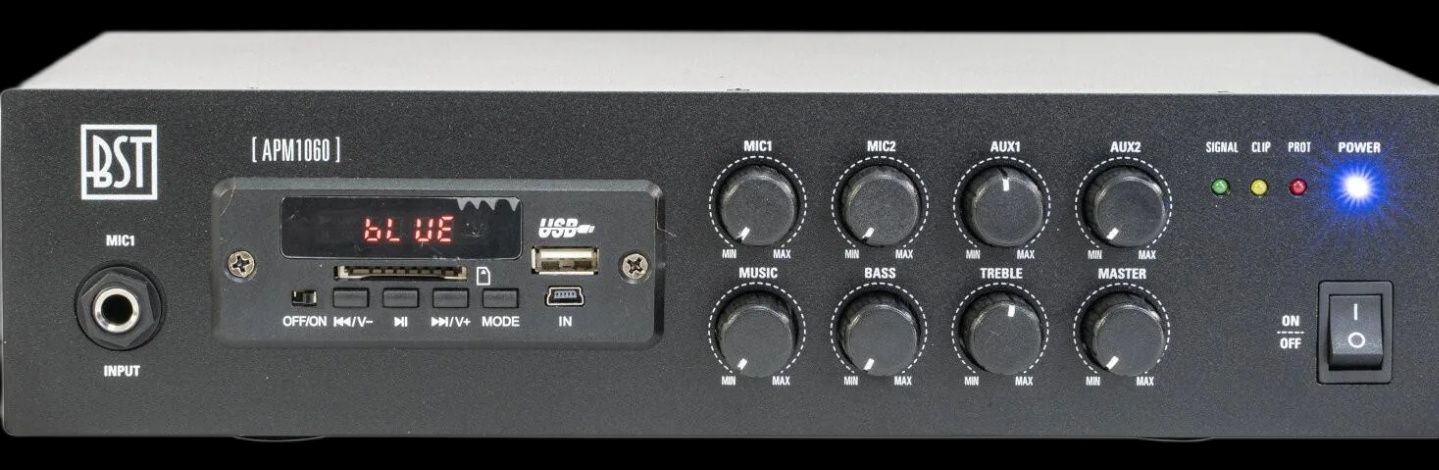 Усилвател BST APM1060 – Компактен PA миксер-усилвател, 60 W, с USB, SD
