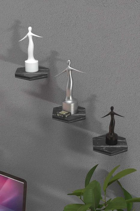 Рафтчета за стена/Комплект от 3 шестоъгълни етажерки за стена 5 цвята