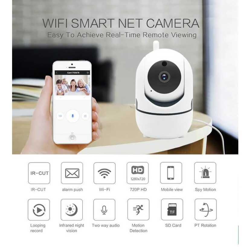 ICSEE Камери за наблюдение, Wifi, 360° Въртене, Full HD, Нощно виждане