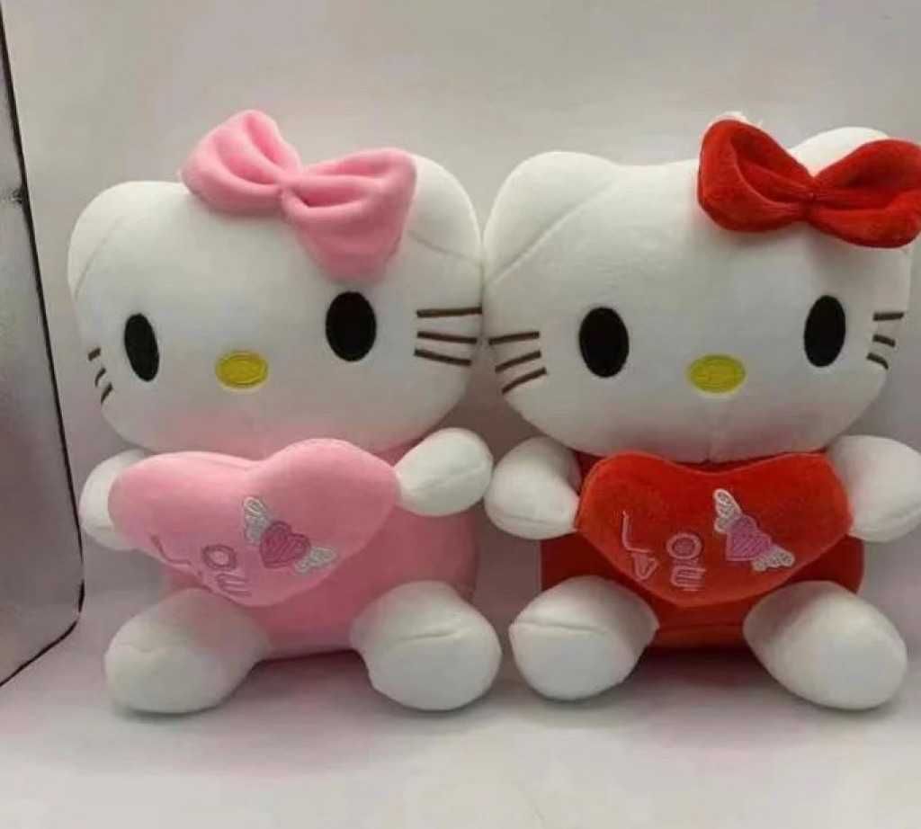 Плюшена играчка Hello Kitty, Розова/Червена, Височина 25 см