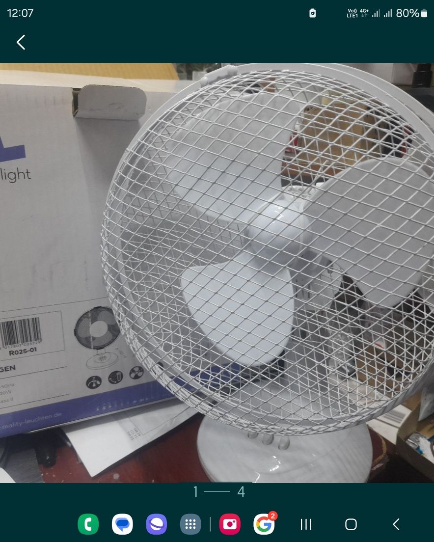 Ventilator de birou 20w, volum 40,23 m3/min, JOC 3 trepte putere,garan