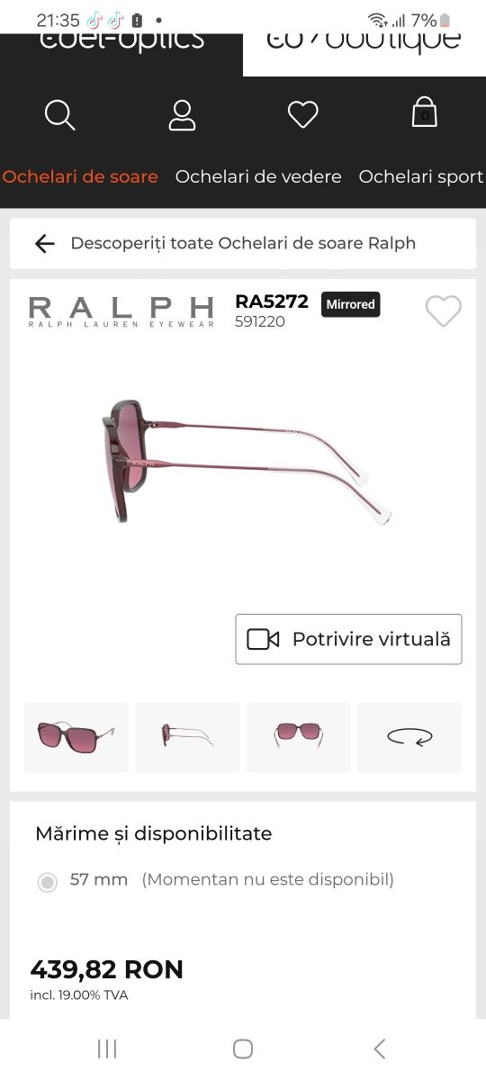 Ochelari soare dama Ralph