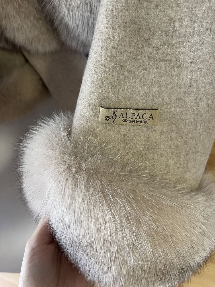 Palton Alpaca blana naturală