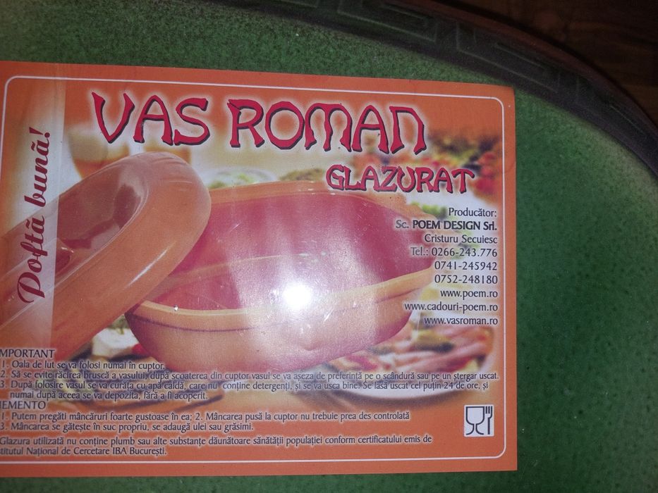 Vas roman glazurat nou