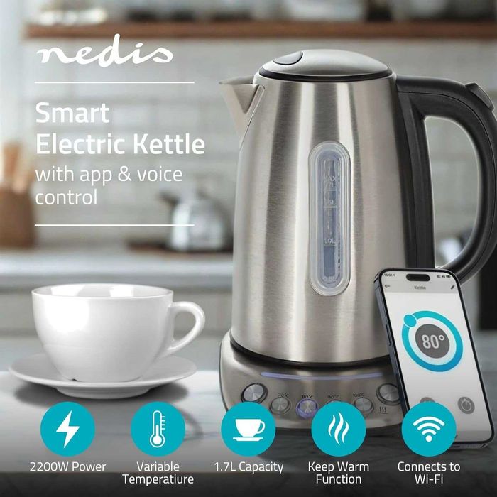 Nedis SmartLife кана Wi-Fi, 1.7л, неръжд. Strix контролер, Android/iOS