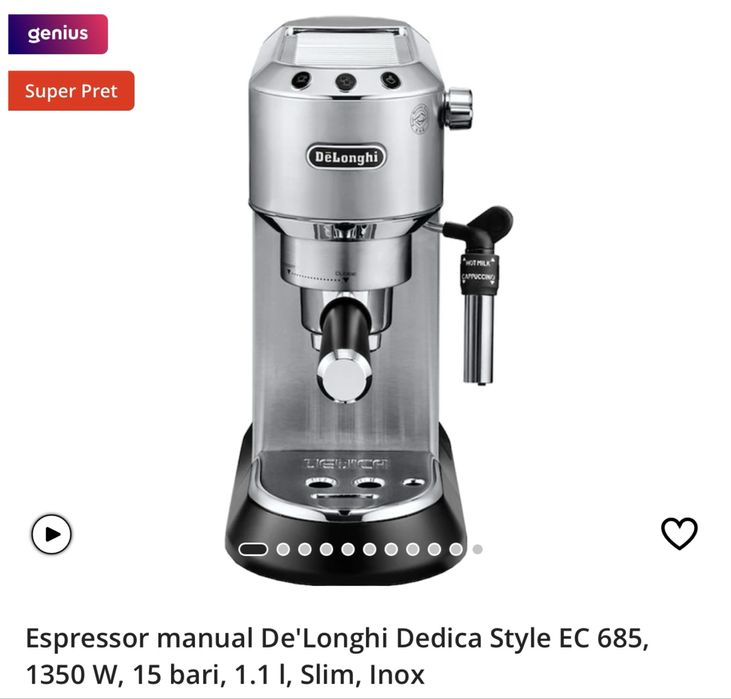 Espressor manual DeLonghi EC685.M