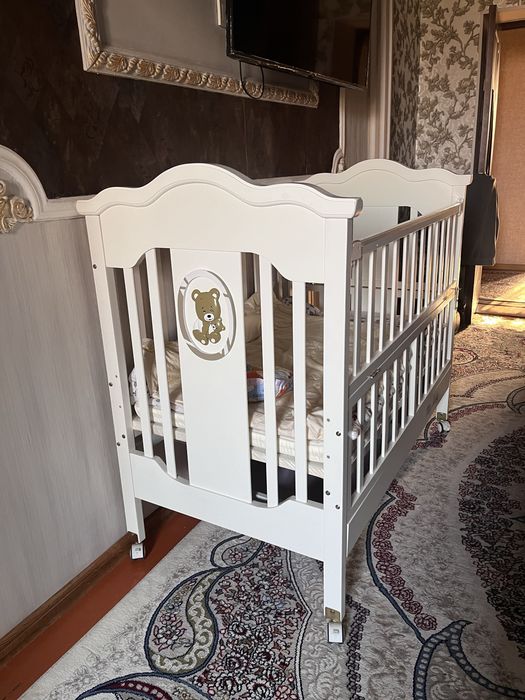 Детская кровать с люлькой болалар кровати тебрангичи билан