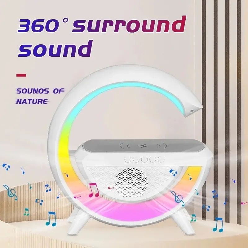 Бзжична Led лампа със зарядно и високоговорител/ Wireless led lamp