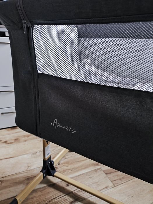 Kikkaboo Мини кошара Amaris Dark Grey с матрак и два броя завивки