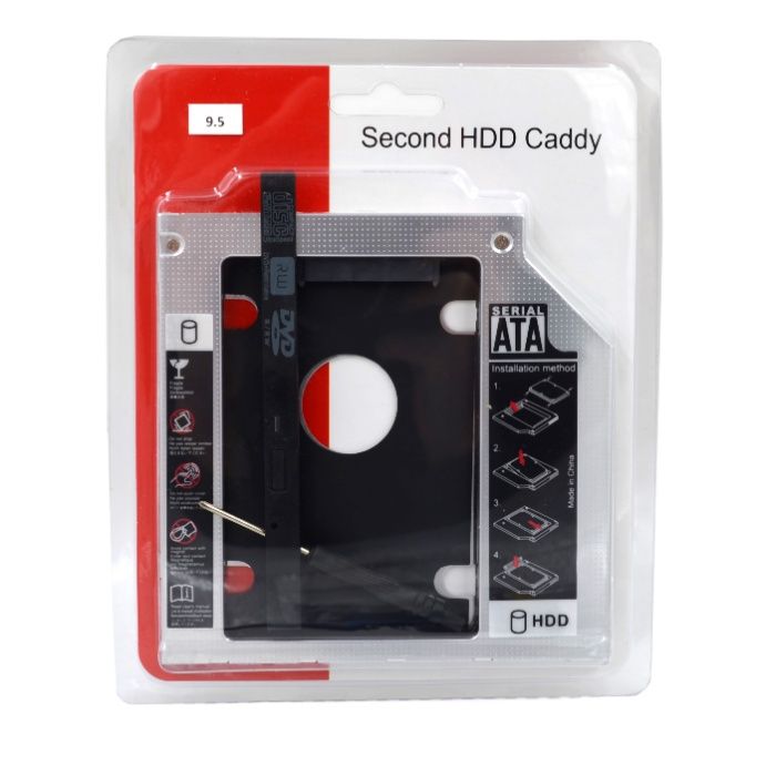 Переходник Caddy (Optibay) для HDD/SSD в привод ноутбука 9.5 и 12.7 мм