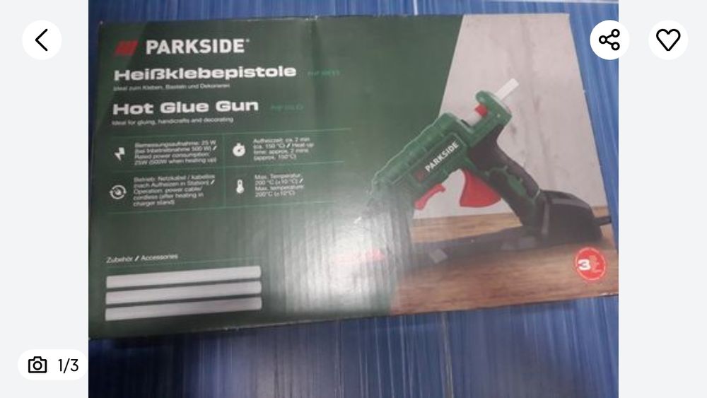 Pistol de lipit cu plastic parkside